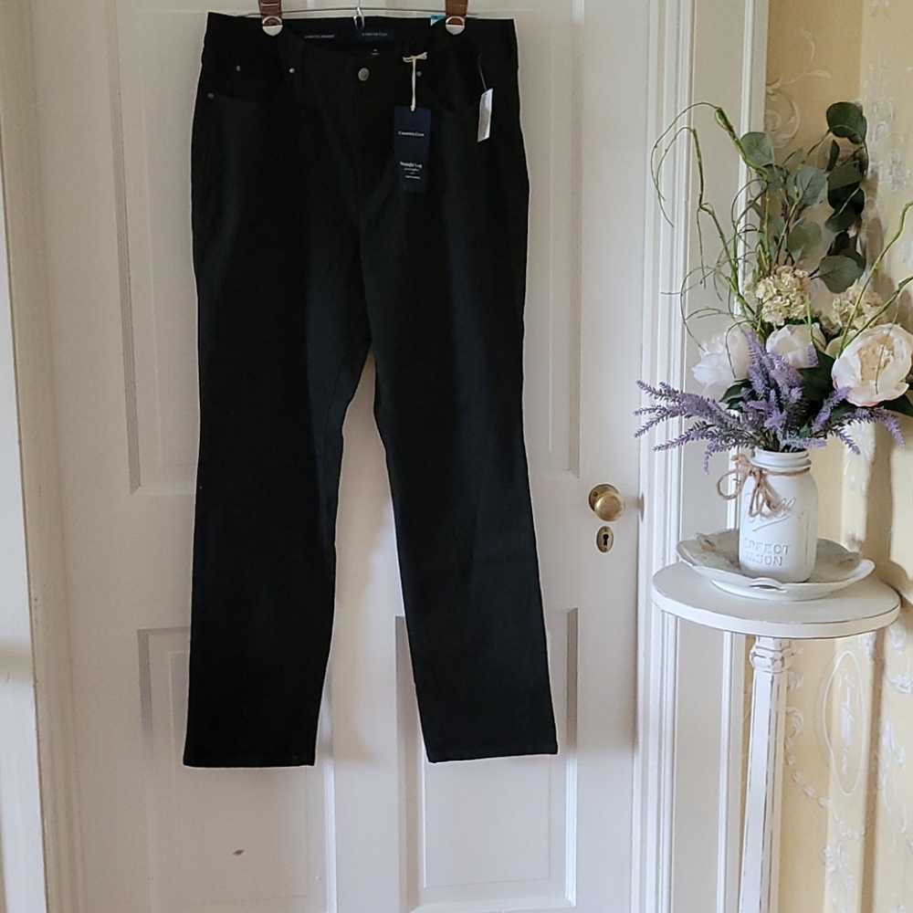 Charter Club Black Straight Leg Jeans 16